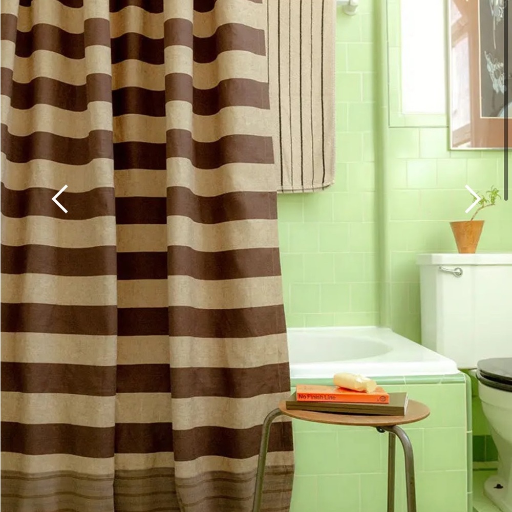 WAS The Store: Striped Brown and Tan Shower Curtain